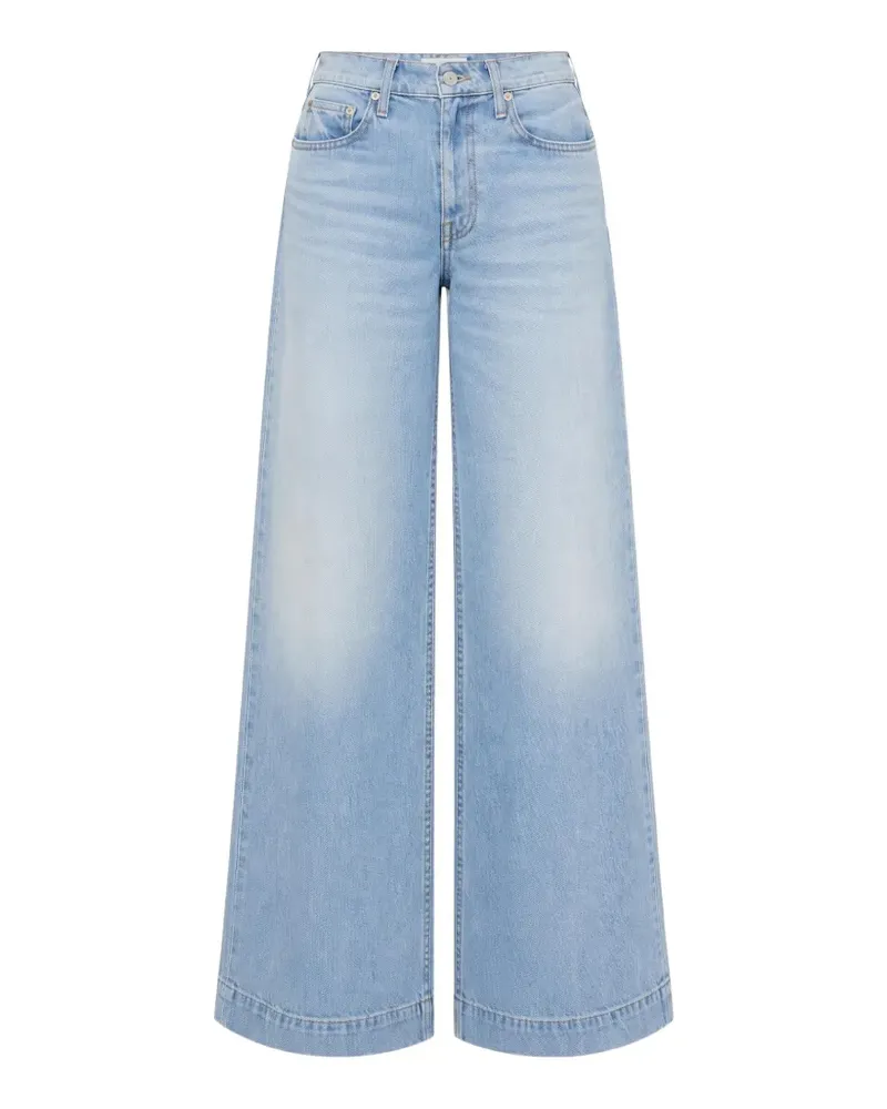 Mother Jeans mit weitem Bein - Blau Blau