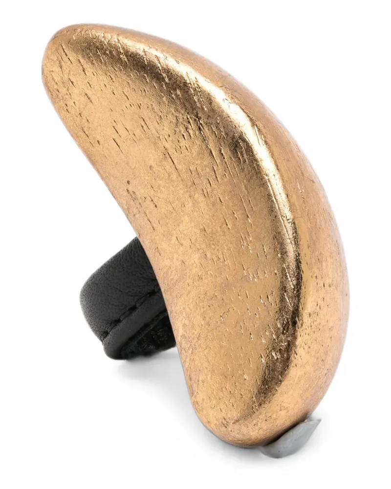 Monies Varun metallic-finish wood rings - Gold Gold