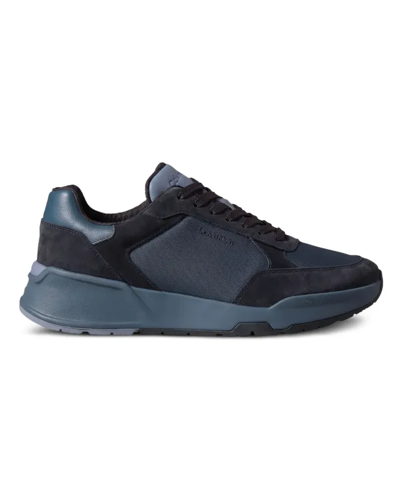 Calvin Klein calf-suede-panelled sneakers - Blau Blau