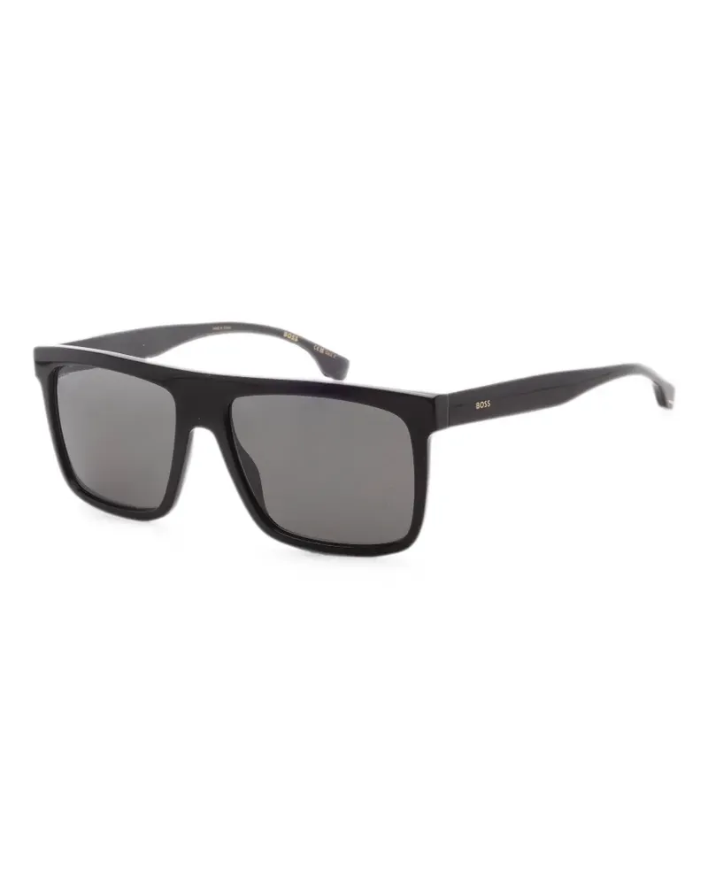 HUGO BOSS Sonnenbrille mit eckigem Gestell - Schwarz Schwarz