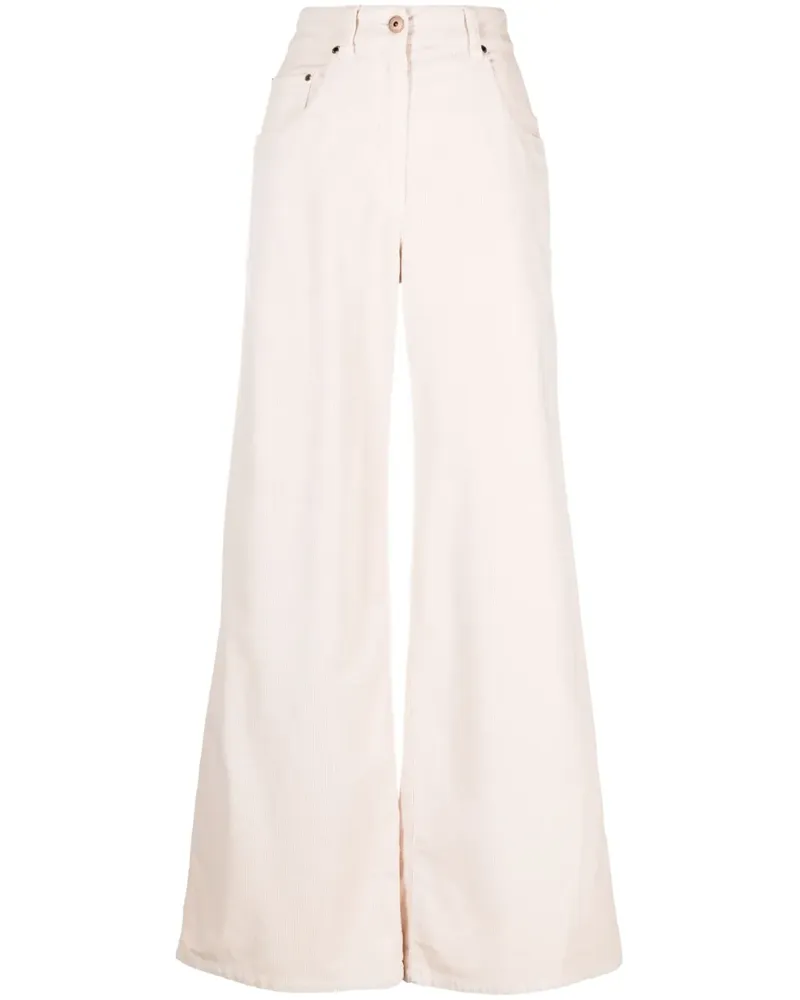 Brunello Cucinelli Weite High-Waist-Jeans - Nude Nude