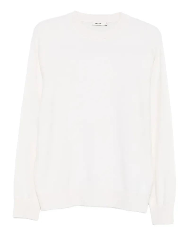 Sandro Kaschmirpullover mit geripptem Besatz - Nude Nude