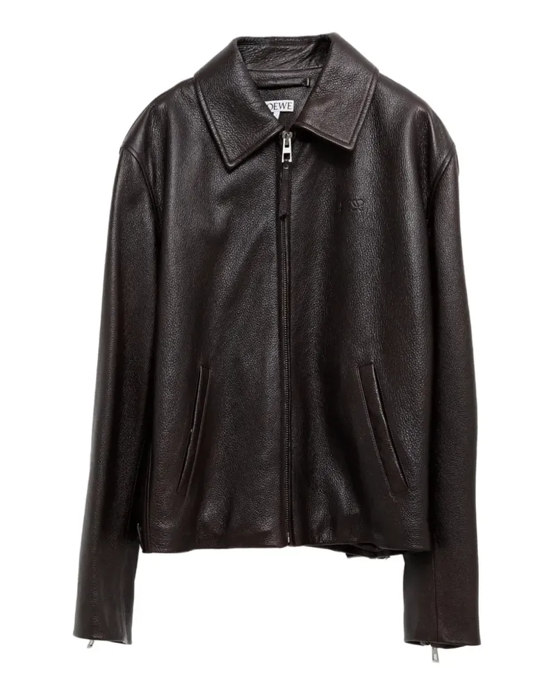 Loewe zip-up leather jacket - Braun Braun