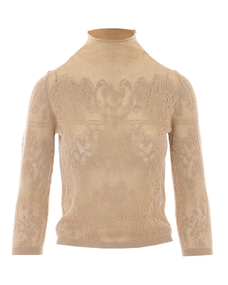 Twin-Set Rollkragenpullover aus Jacquard - Nude Nude