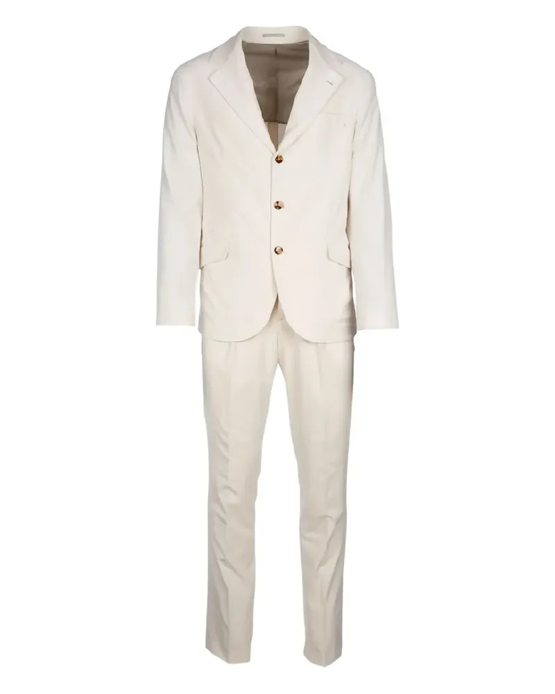 Brunello Cucinelli Einreihiger Anzug mit drei Knöpfen - Weiß Weiß