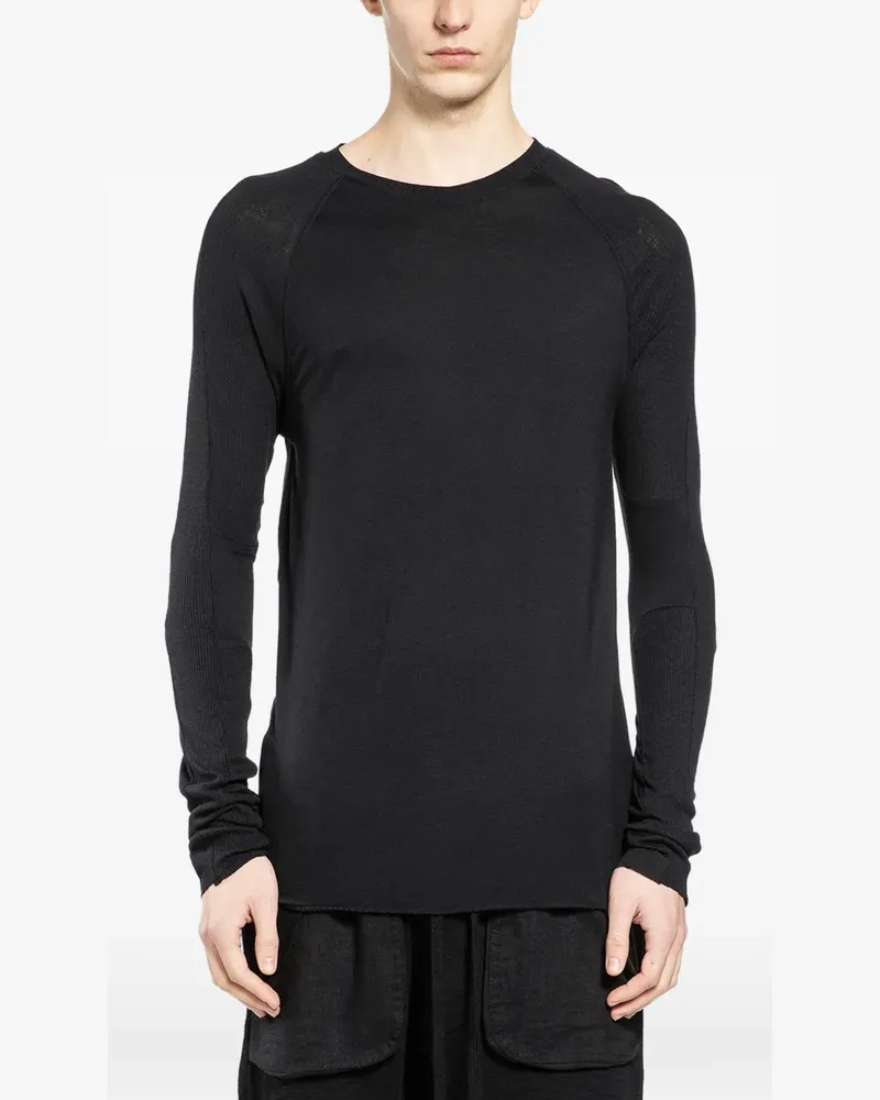 THOM KROM Klassisches Langarmshirt - Schwarz Schwarz