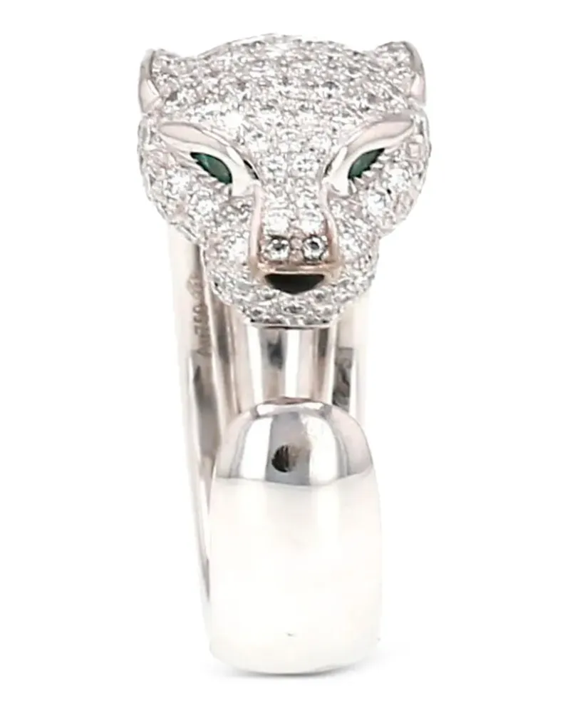Cartier 2020s Panthère Ring mit Diamant und Smaragd - Silber Silber