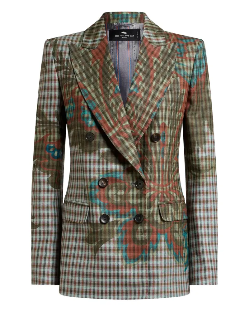 Etro Vichy-Sakko mit Blumen-Print - Braun Braun