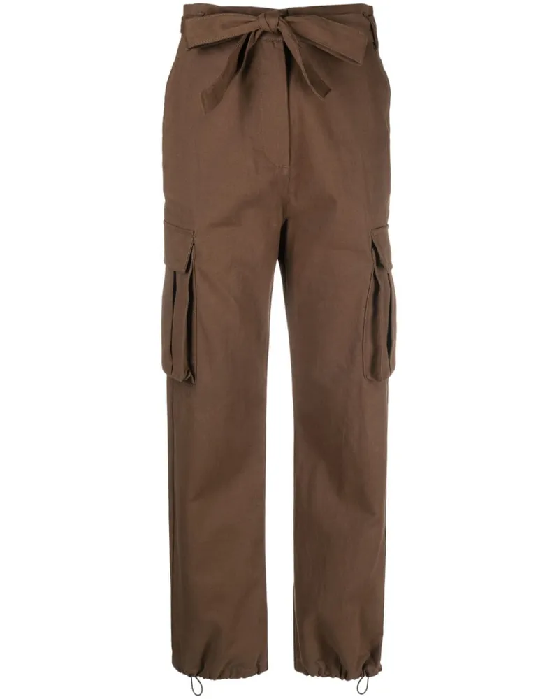 Pinko Straight-Leg-Hose mit Gürtel - Braun Braun