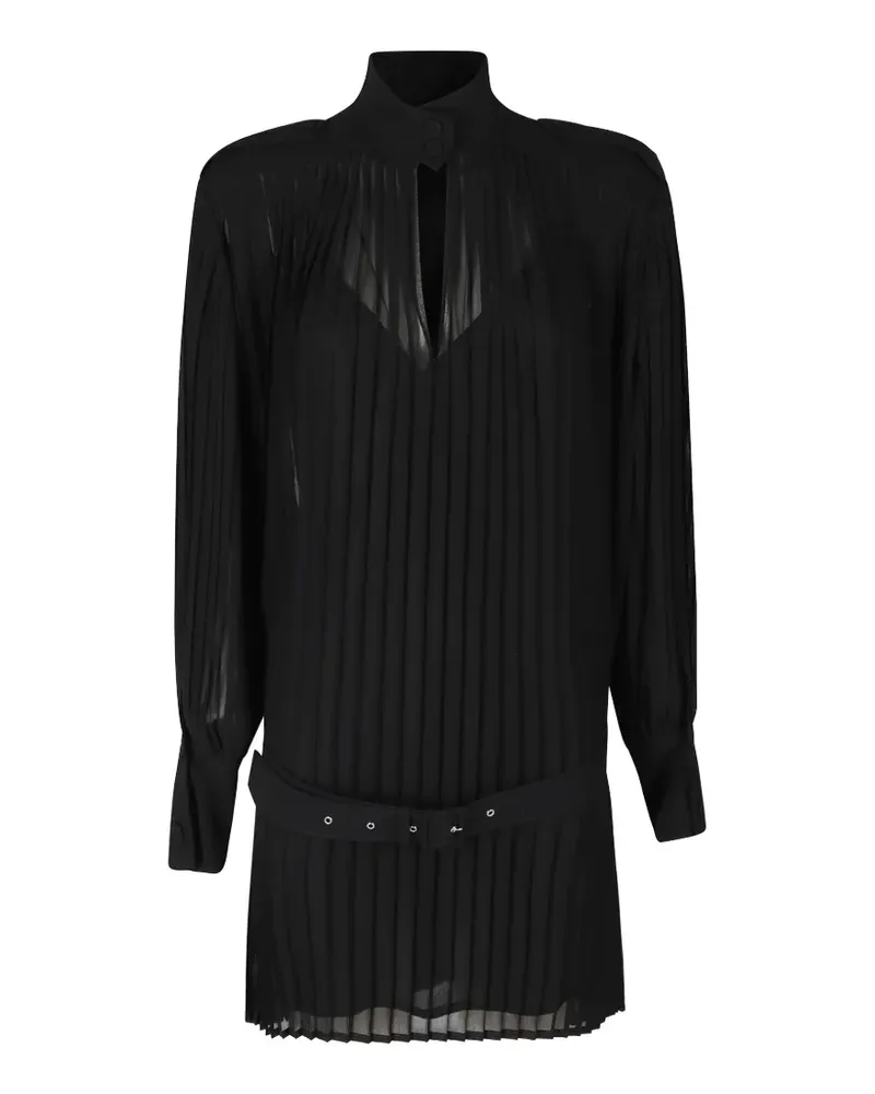 Semicouture pleated belted mini dress - Schwarz Schwarz