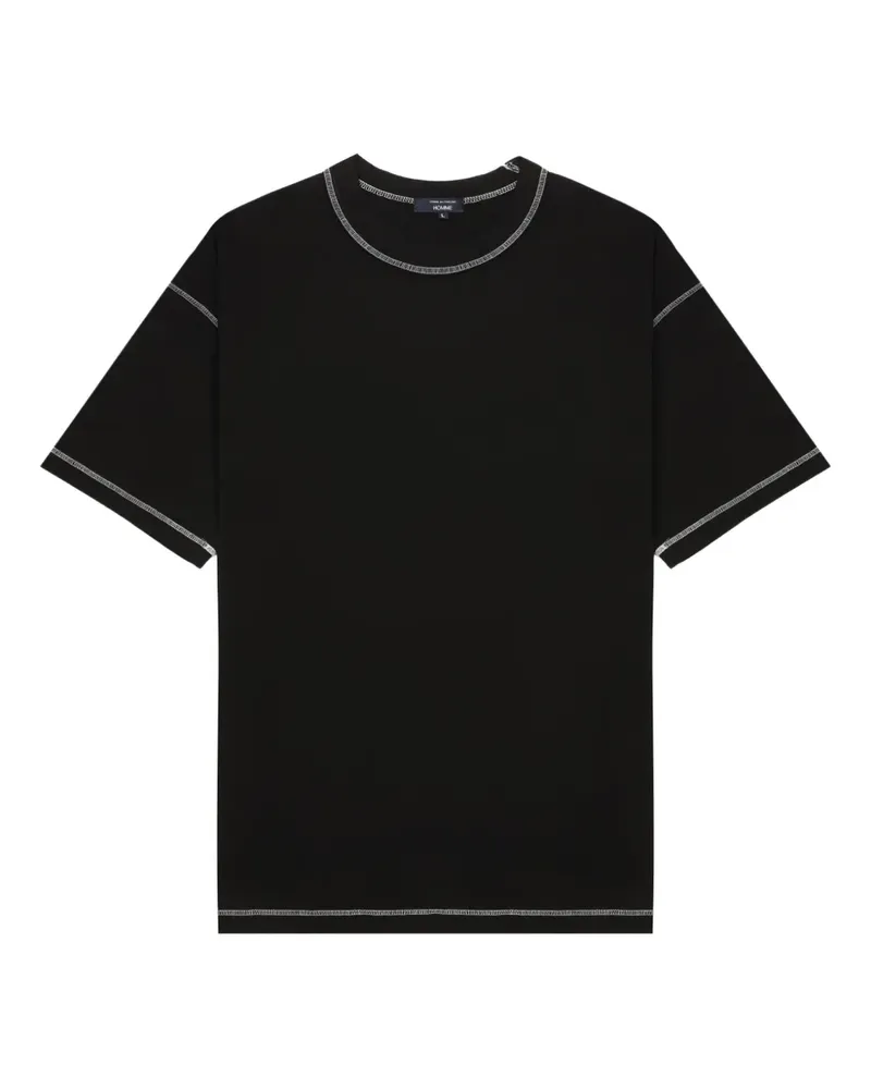Comme des Garçons T-Shirt mit Kontrastnaht - Schwarz Schwarz