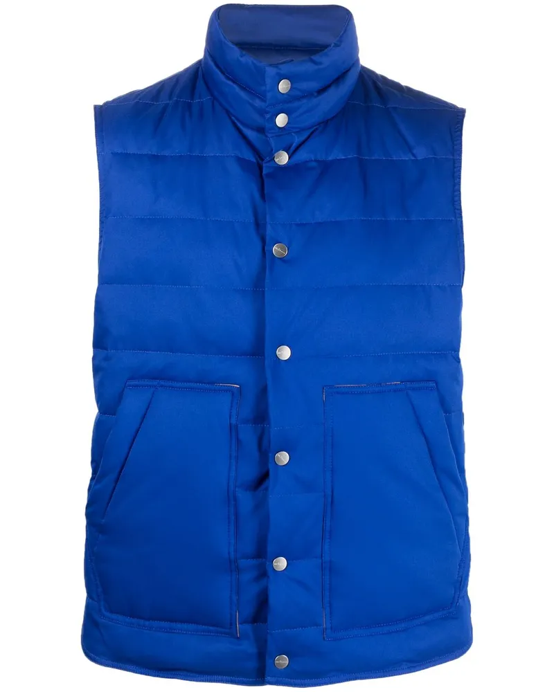 Kiton Gefütterte Weste mit Knopfleiste - Blau Blau