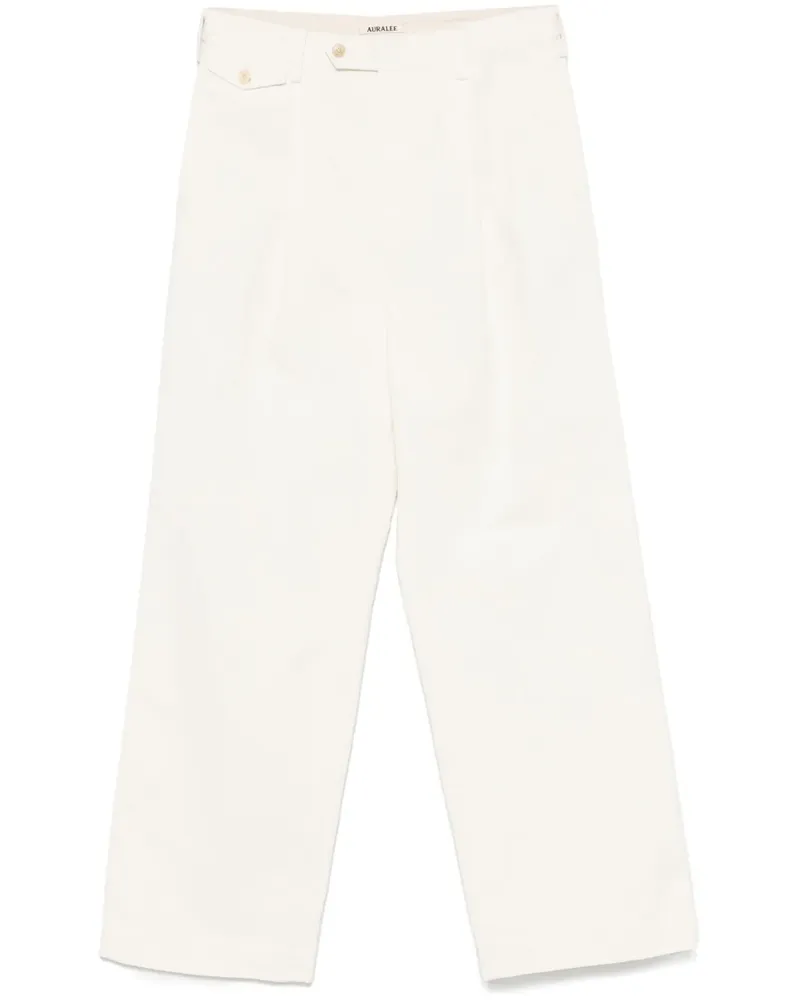 AURALEE Chino mit Faltendetail - Weiß Weiß