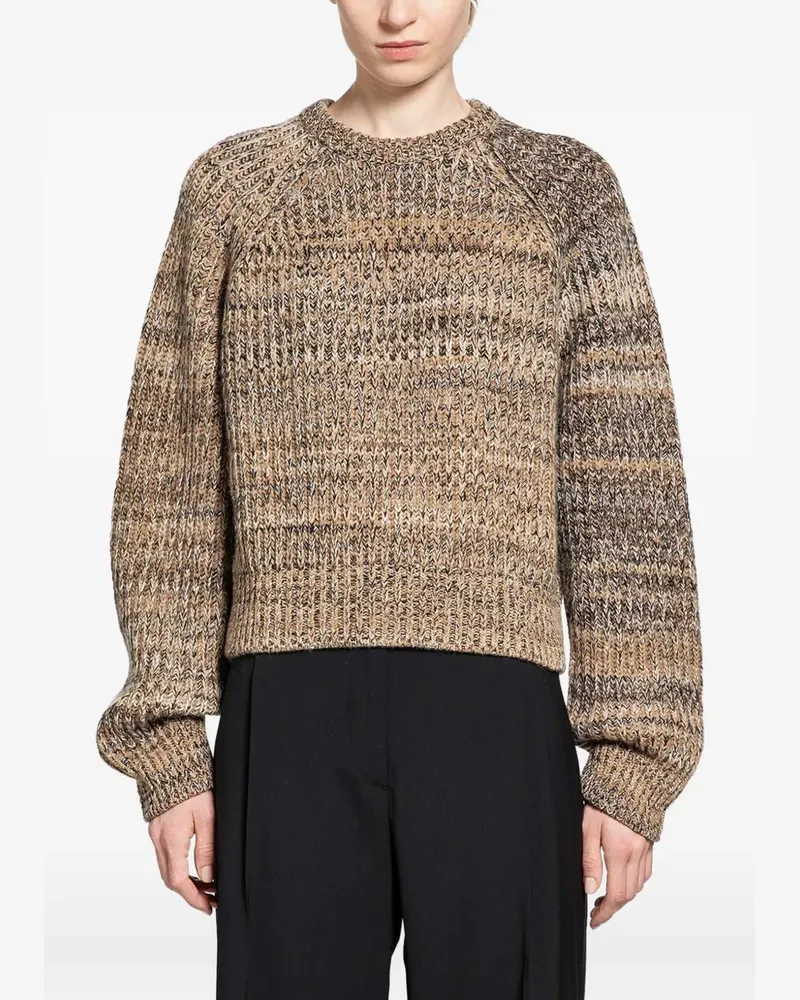 Prada ribbed-knit raglan-sleeve sweater - Nude Nude