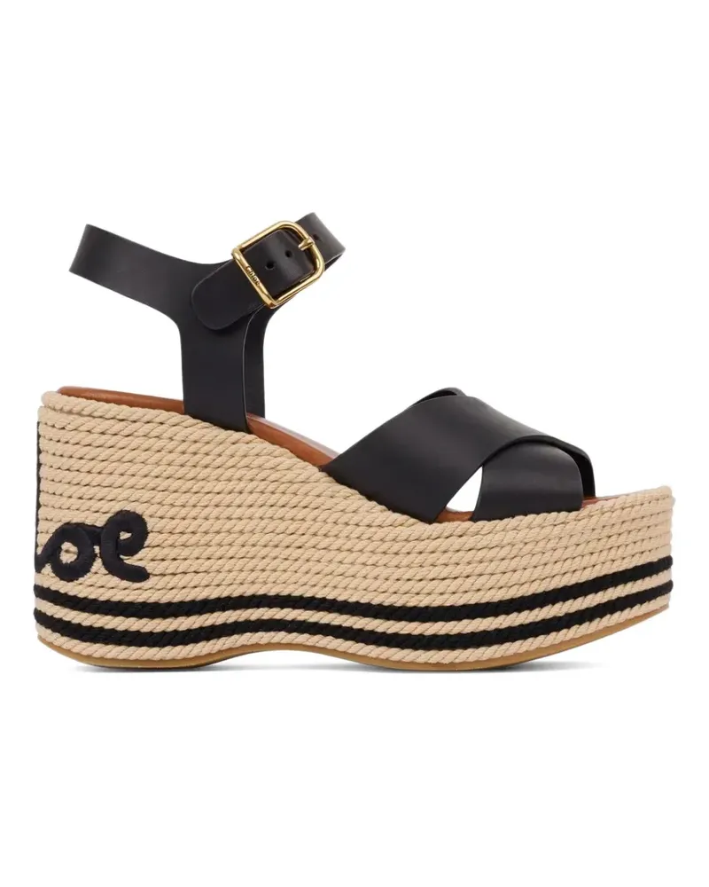 Chloé criss-cross platform espadrilles - Schwarz Schwarz