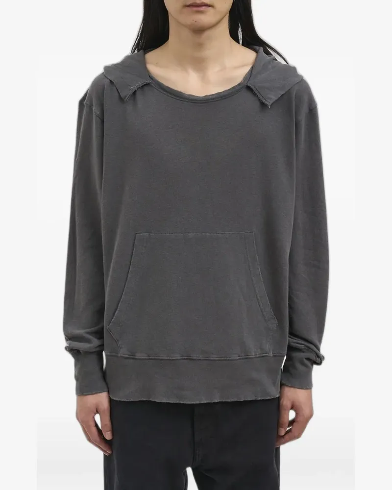Our Legacy Relic raw-cut pouch-pocket hoodie - Grau Grau