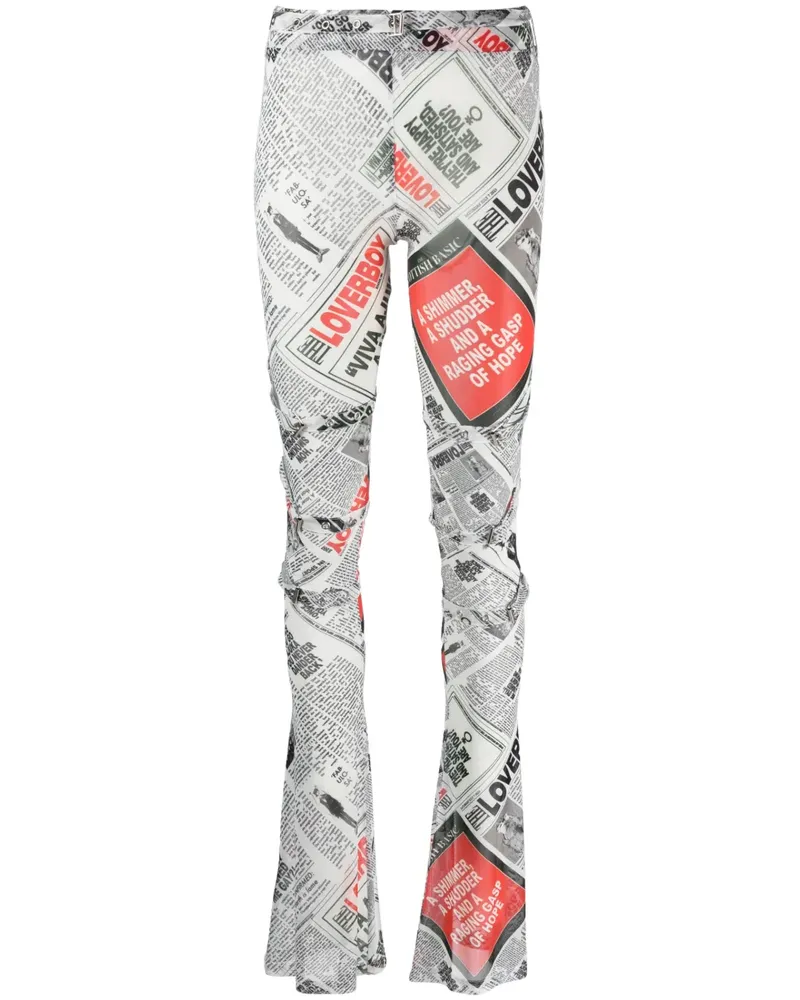 Charles Jeffrey Loverboy Skinny-Hose mit Zeitungs-Print - Schwarz Schwarz