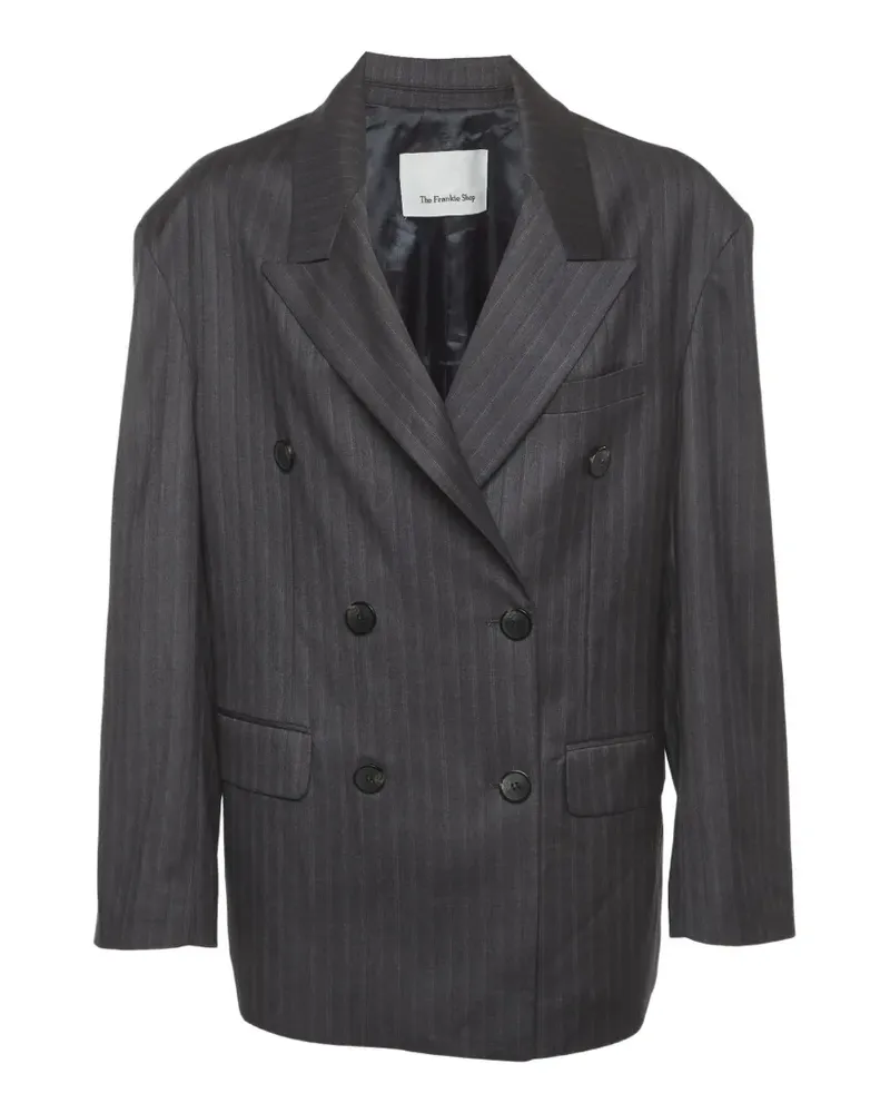 FRANKIE Shop Tarbert doppelreihiger Blazer mit Nadelstreifen - Grau Grau