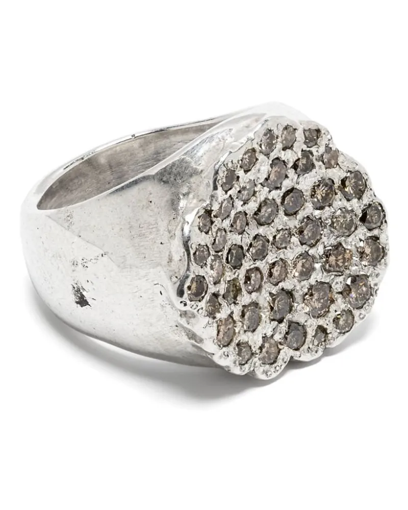 Rosa Maria Siegelring mit Diamanten - Silber Silber
