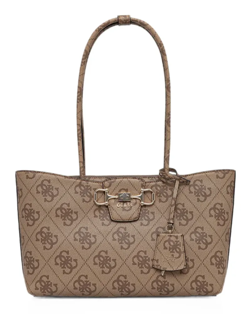 Guess monogram-print horsebit tote bag - Nude Nude