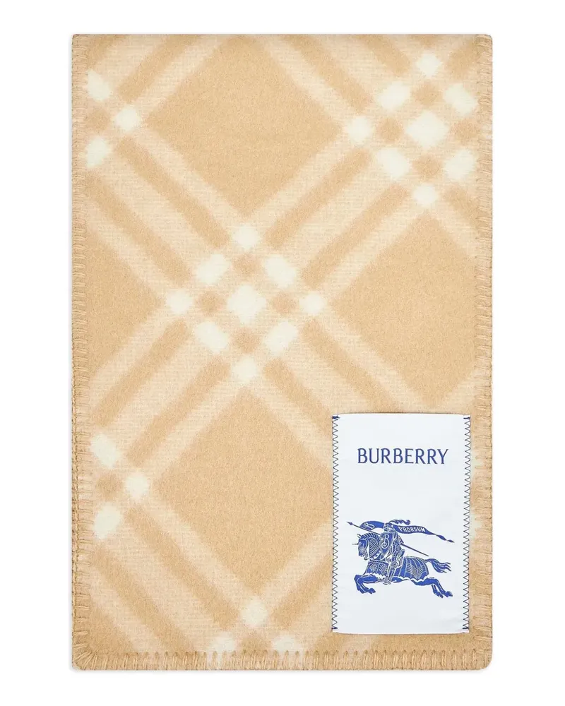 Burberry Equestrian Knight Schal mit Karomuster - Nude Nude