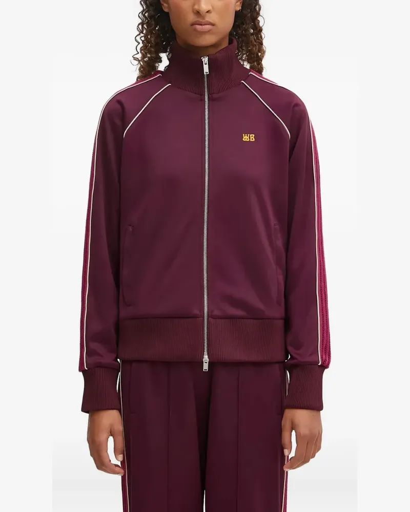 Wales Bonner striped-panel zip-up track top - Rot Rot