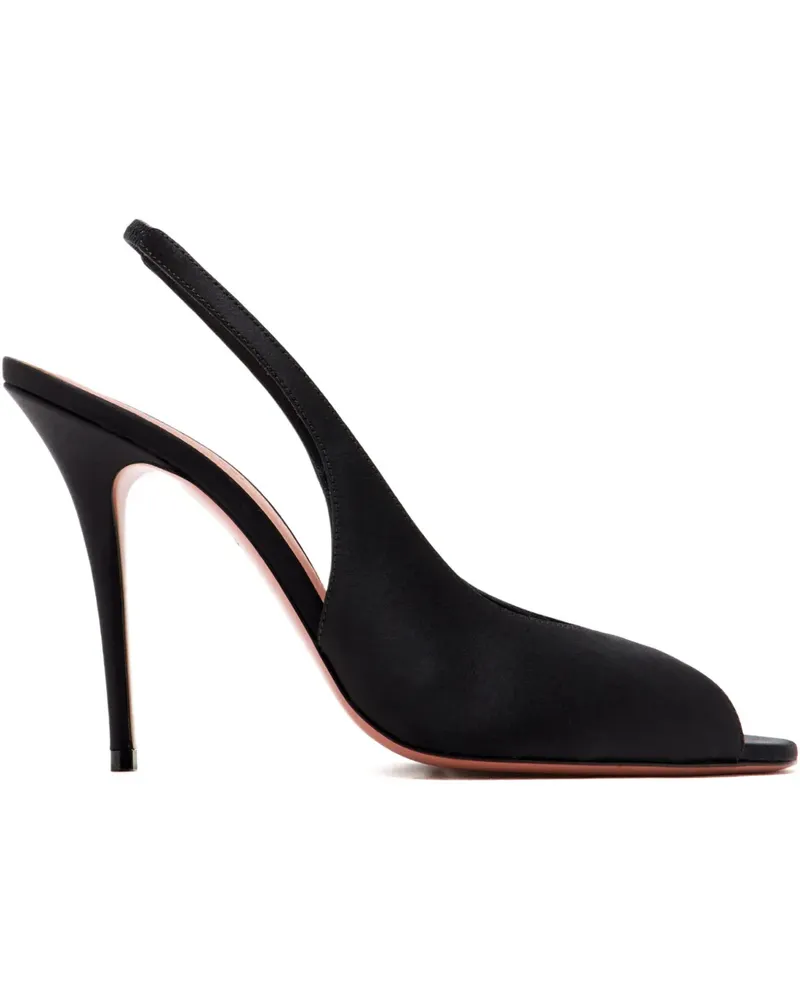 Amina Muaddi Kristina Slingback-Pumps mit Peeptoe - Schwarz Schwarz
