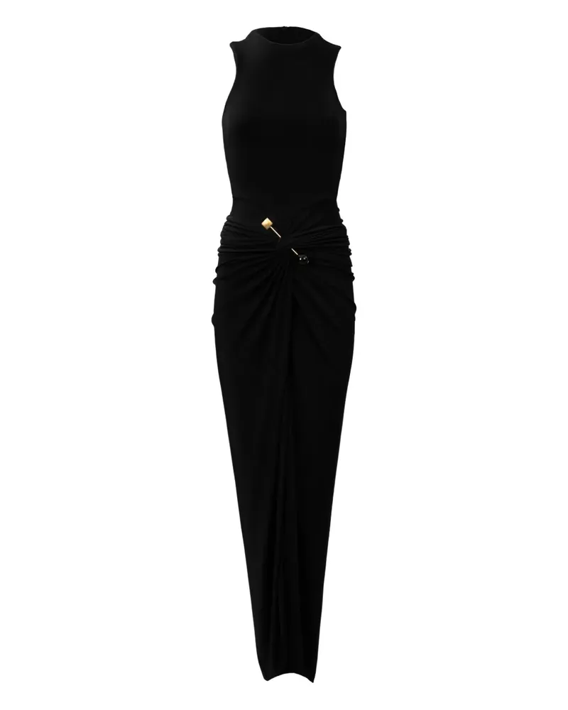 Silvia Tcherassi Len pin-embellished ruched maxi dress - Schwarz Schwarz