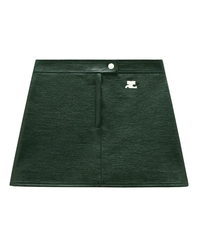 Courrèges Reedition Minirock mit Knopfverschluss - Grün Grün