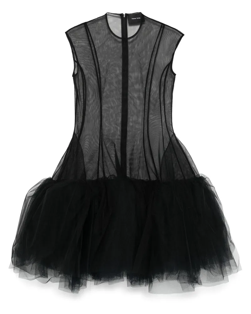 Simone Rocha Ärmelloses Kleid mit Tutu - Schwarz Schwarz