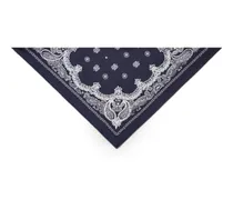 Dreieckiger Bandeau-Schal mit Perlen - Blau