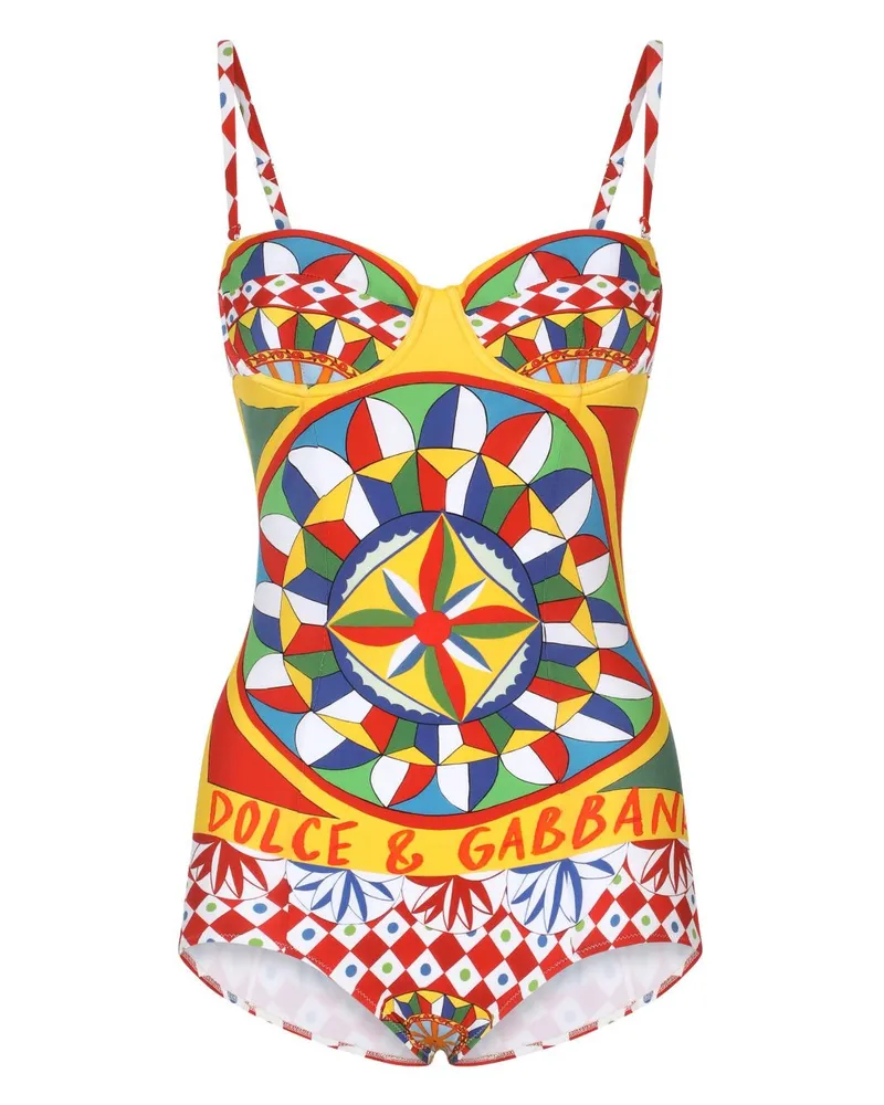 Dolce & Gabbana Badeanzug mit Print - Rot Rot