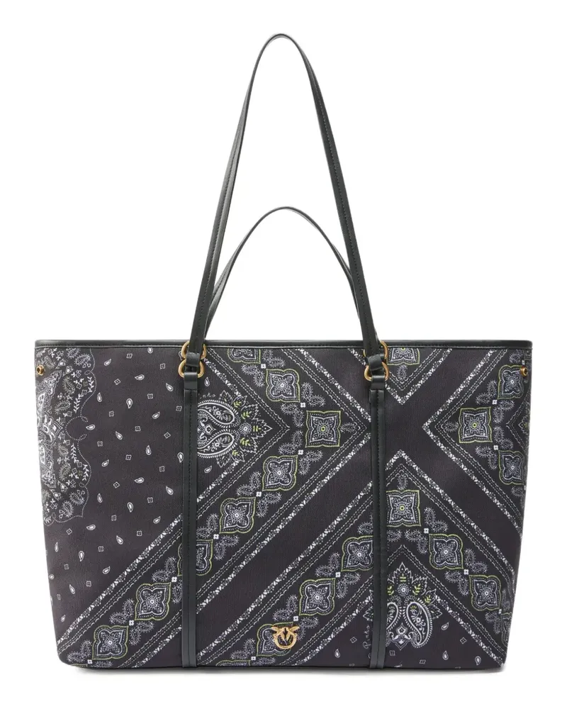 Pinko Handtasche mit Bandana-Print - Schwarz Schwarz