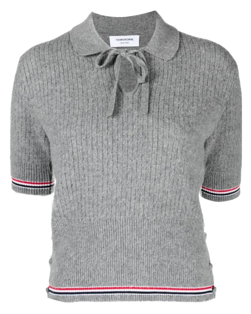 Thom Browne Gestricktes T-Shirt - Grau Grau