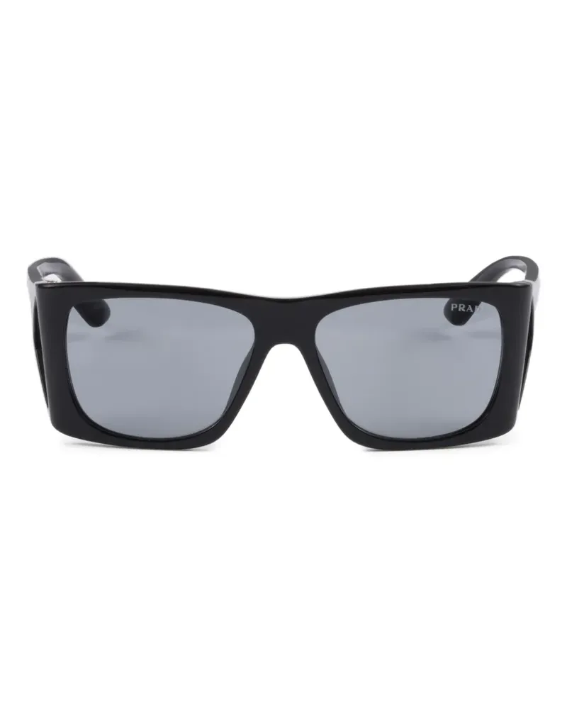 Prada Sonnenbrille mit eckigem Gestell - Schwarz Schwarz