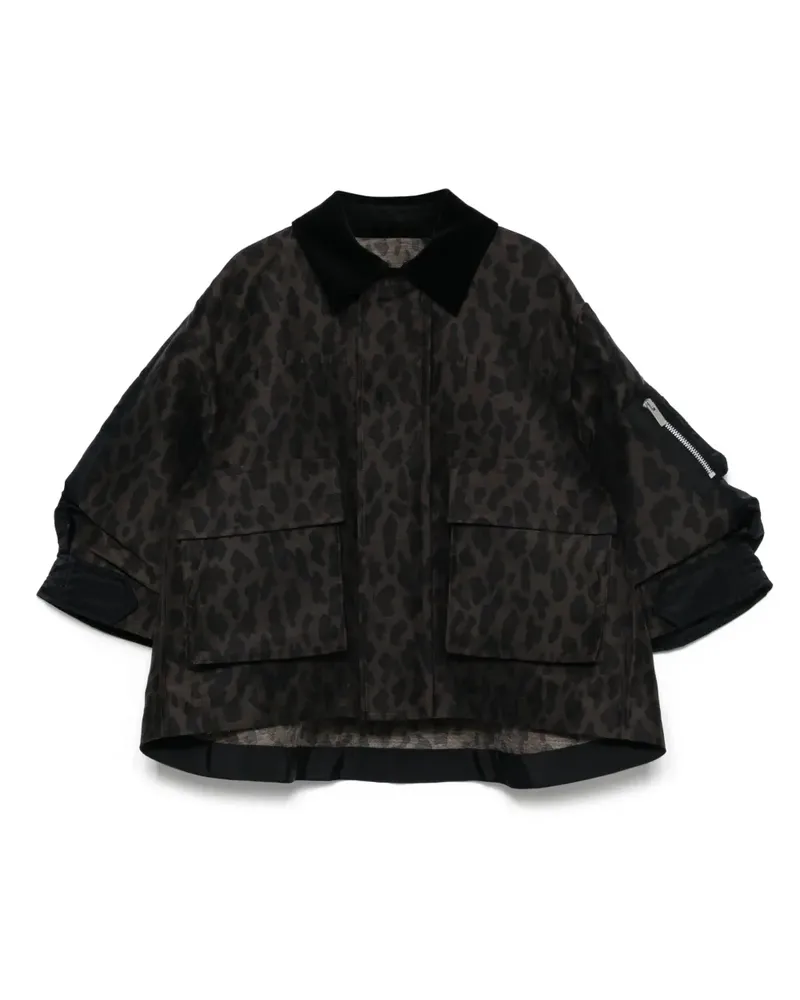 Sacai Jacke mit Leoparden-Print - Braun Braun