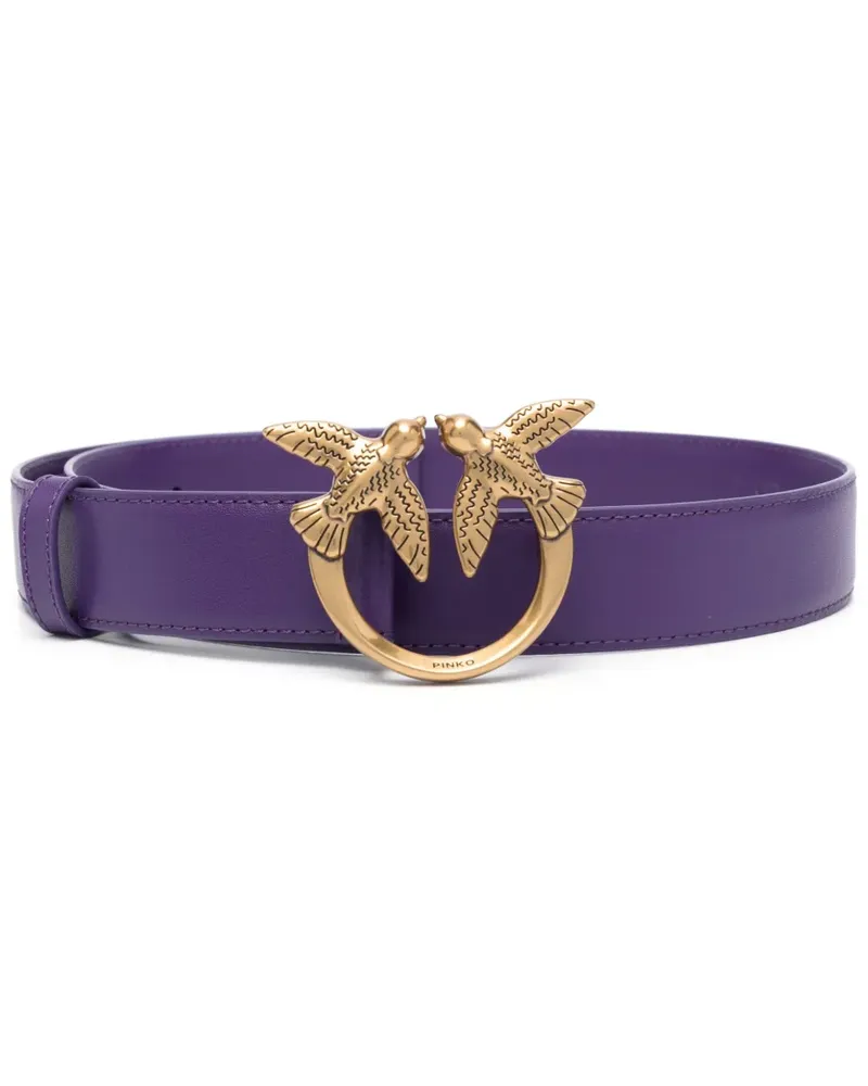 Pinko Gürtel mit "Love Birds"-Schnalle - Violett Violett
