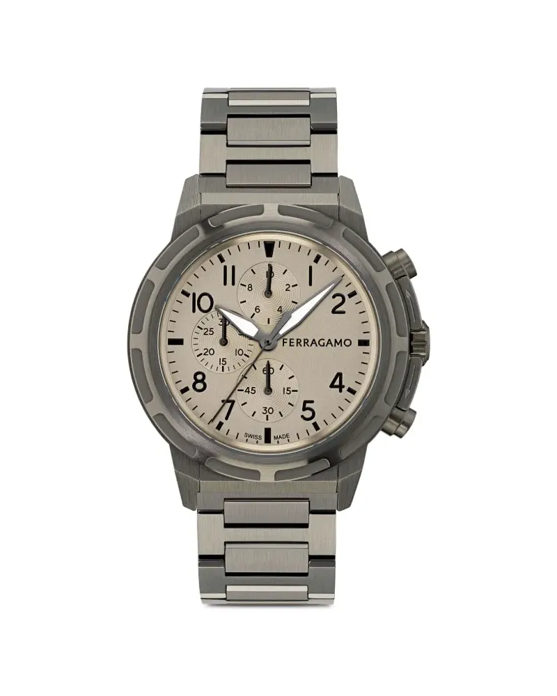 Ferragamo Armbanduhr aus Edelstahl 44mm - Grau Grau