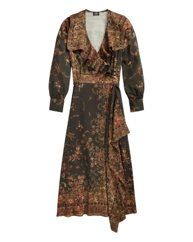 Ralph Lauren Gerüschtes Alice Kleid mit Blumen-Print - Braun Braun