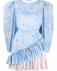 Ulyana Sergeenko Minikleid mit Blumen-Print Blau