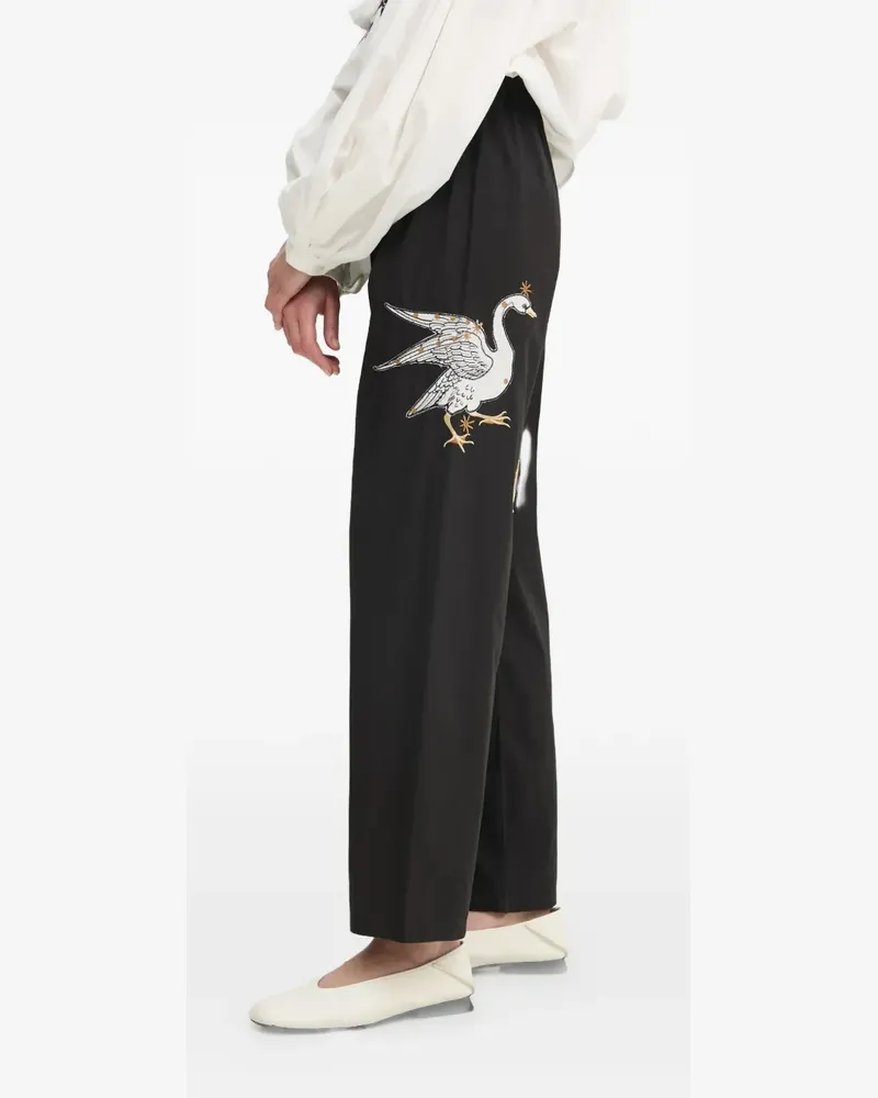 SLEEPER Hose mit Stickerei - Schwarz Schwarz