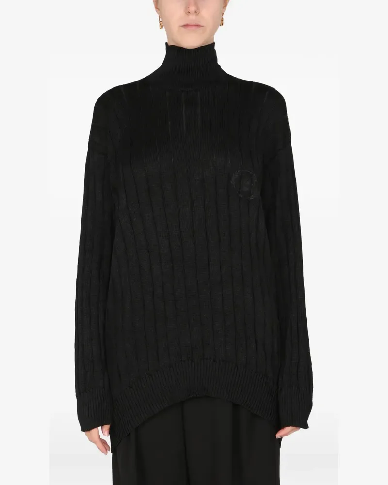 Balenciaga ribbed silk turtleneck sweater - Schwarz Schwarz