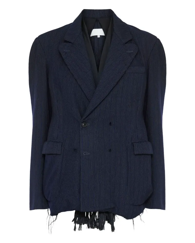 Maison Margiela Einreihiger Blazer mit Streifen - Blau Blau