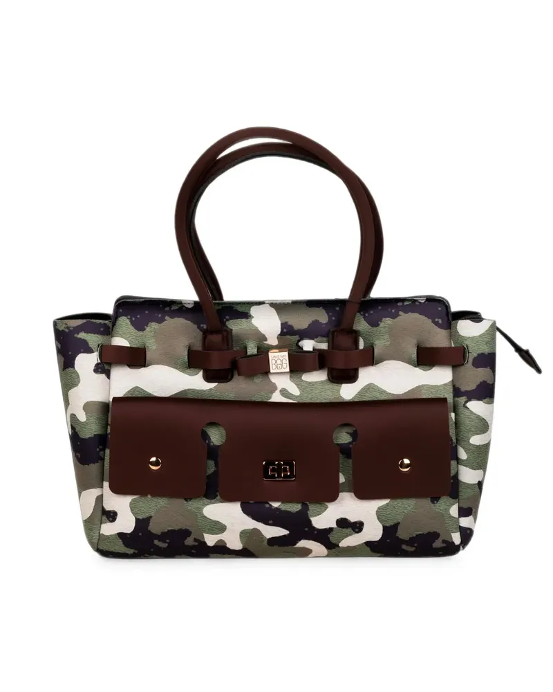 Save my Bag camouflage-print bow-detail tote bag - Grün Grün