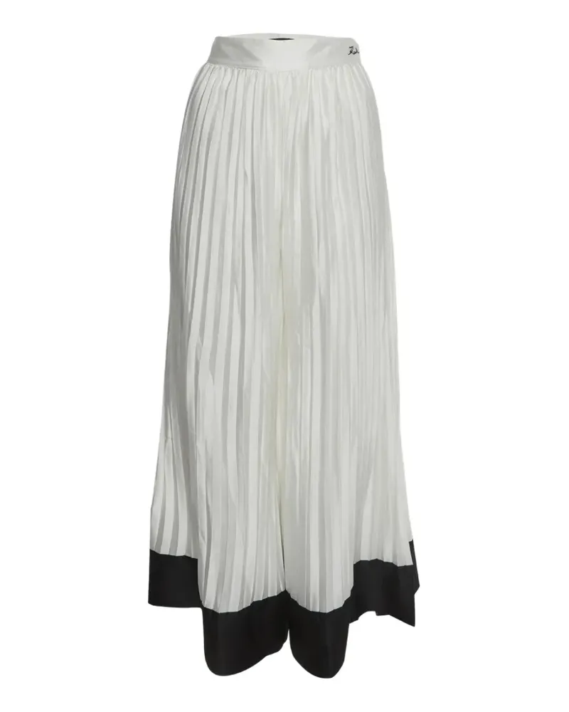 Karl Lagerfeld pleated wide-leg trousers - Weiß Weiß