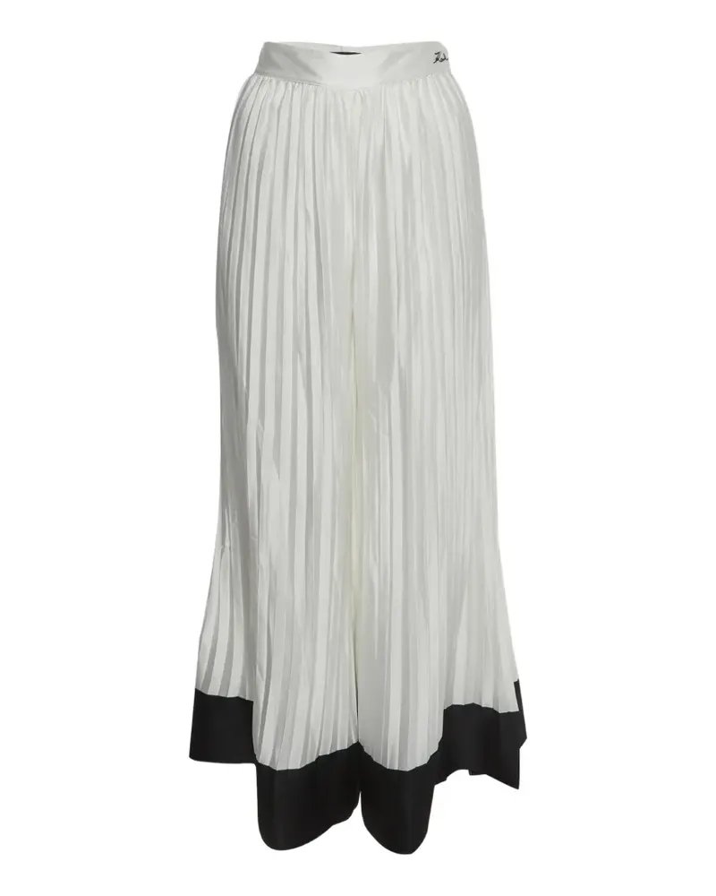 Karl Lagerfeld pleated wide-leg trousers - Weiß Weiß