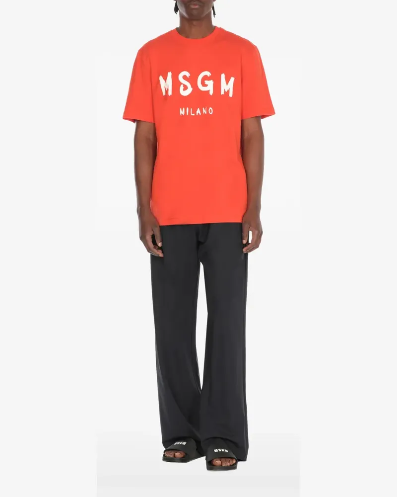 MSGM T-Shirt mit Logo-Print - Rot Rot