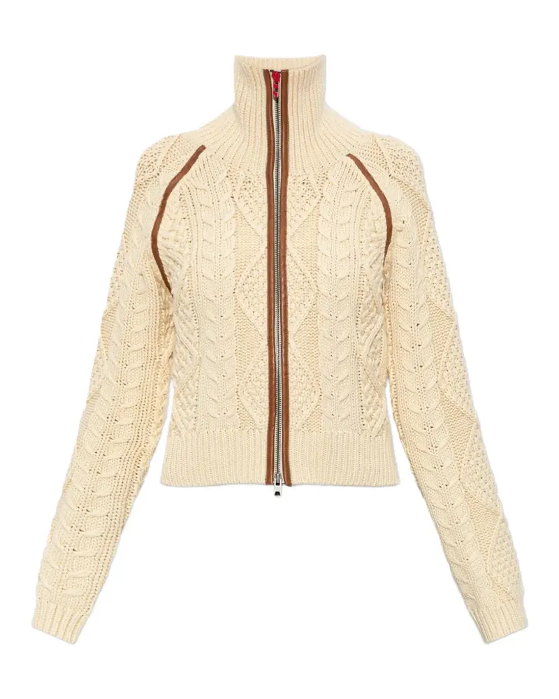 Diesel Cardigan mit Zopfmuster und Kontrastbändern - Nude Nude