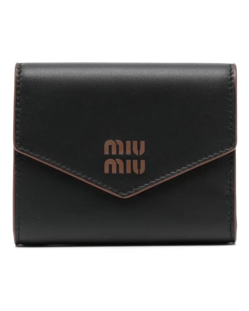 Miu Miu Portemonnaie mit Logo-Prägung - Schwarz Schwarz