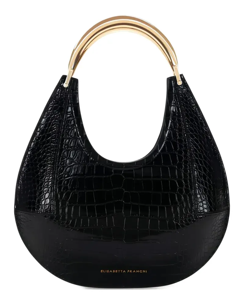 Elisabetta Franchi medium crocodile-embossed shoulder bag - 110 NERO 110